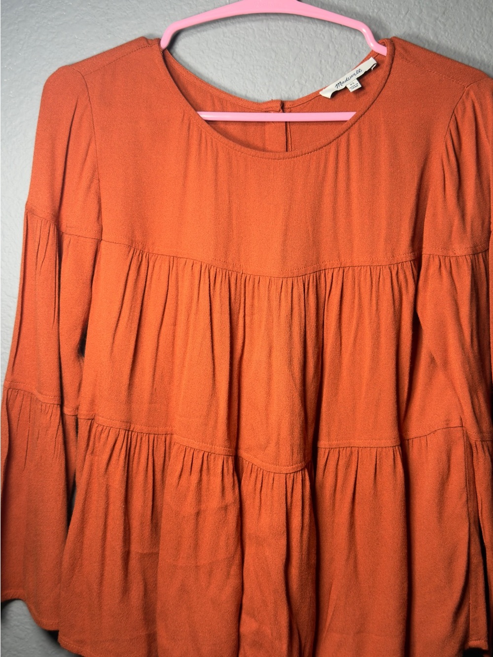 Madewell Rust Tiered Peasant Tunic